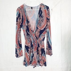 Ing multi colored deep v romper